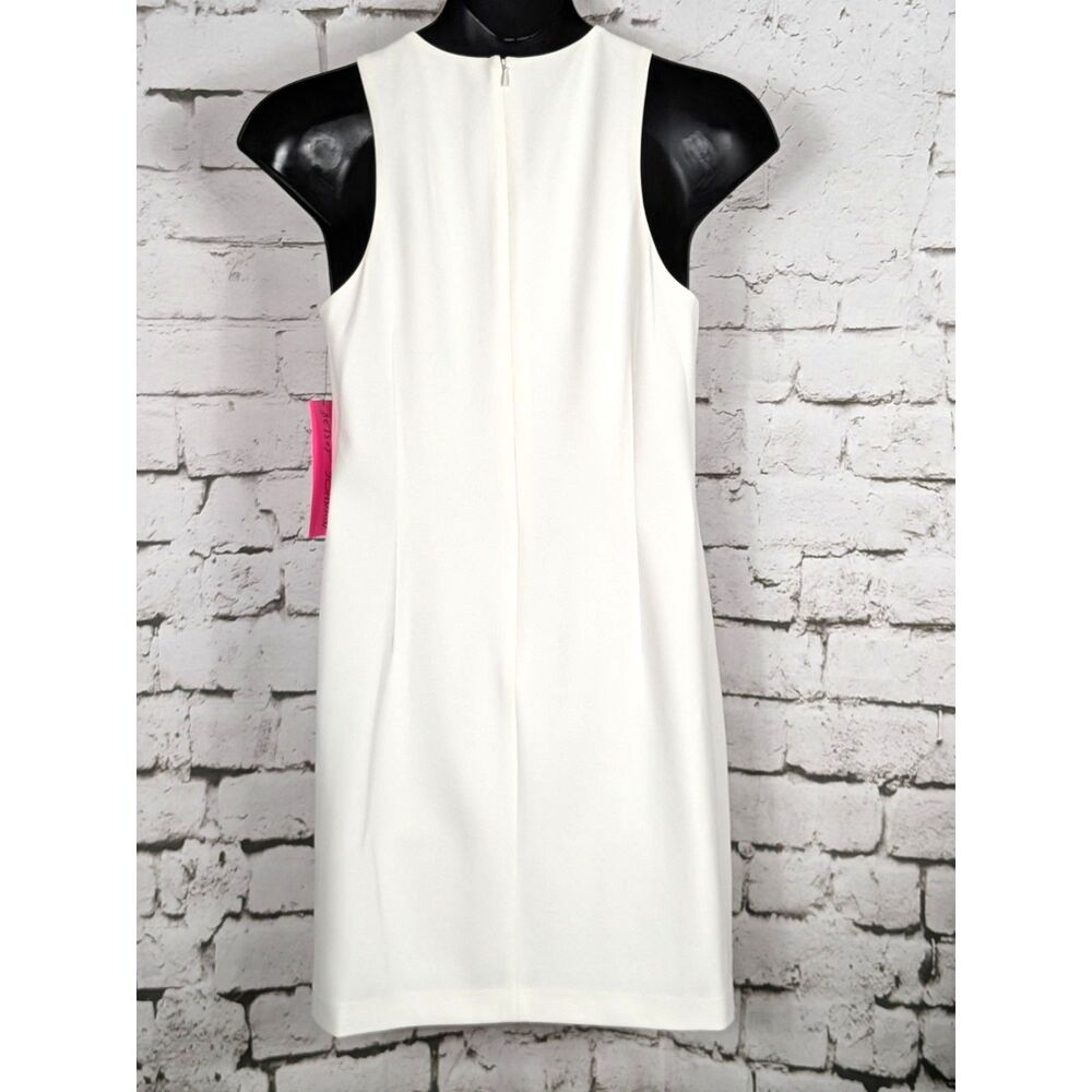 BETSEY JOHNSON Floral Applique Stretch Sheath Dress Ivory Artsy Size 12 NWT - Picture 6 of 10
